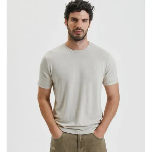 T-SHIRT BASIC IN MISTO LINO/VISCOSA - REGULAR FIT GL2276F.BEI