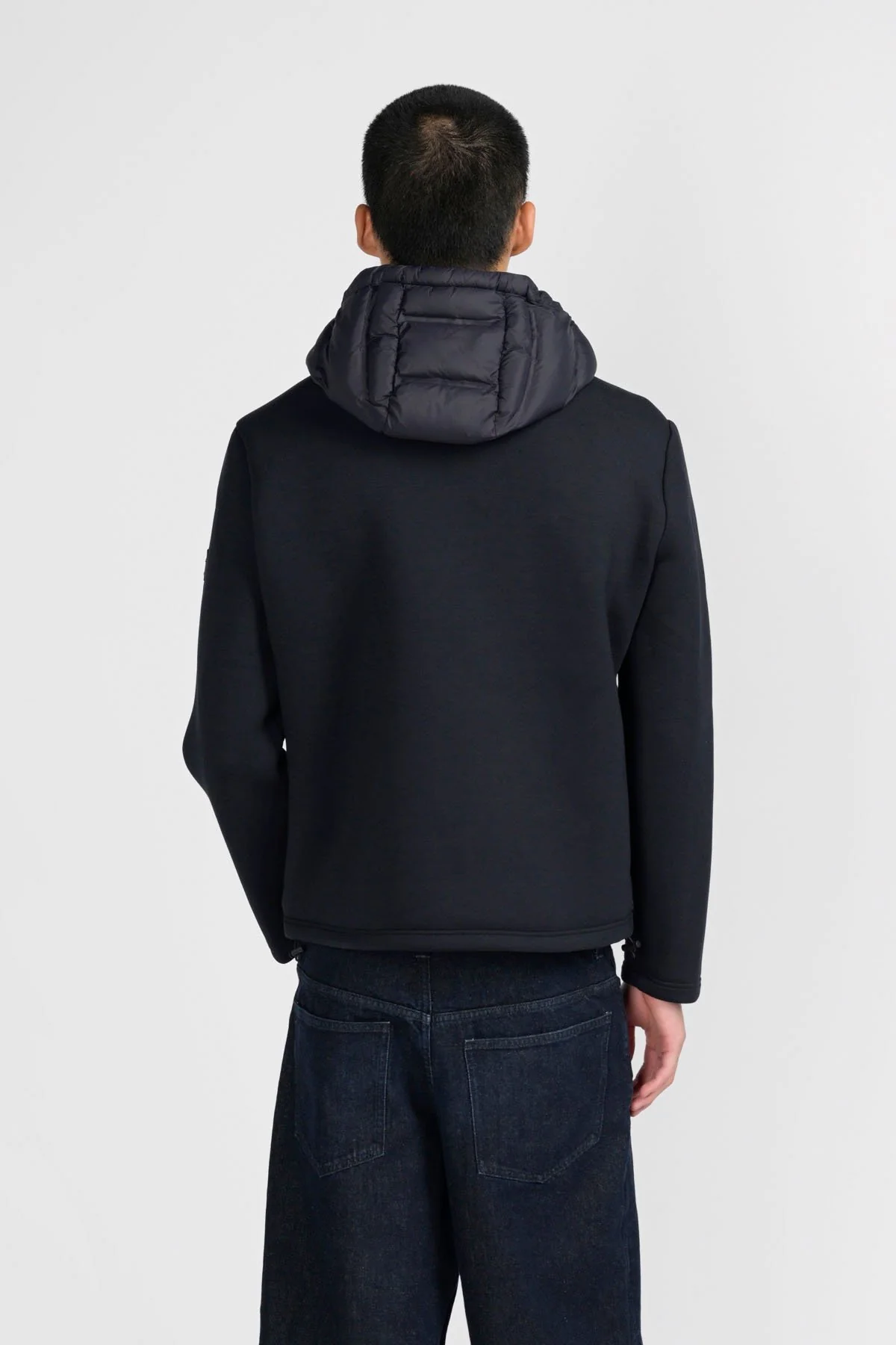 GIUBBINO GUNN CON CAPPUCCIO IN TESSUTO COMBINATO SCUBA-BONDED ELASTICIZZATO - COMFORT FIT CN.G225326.BLU - immagine 6