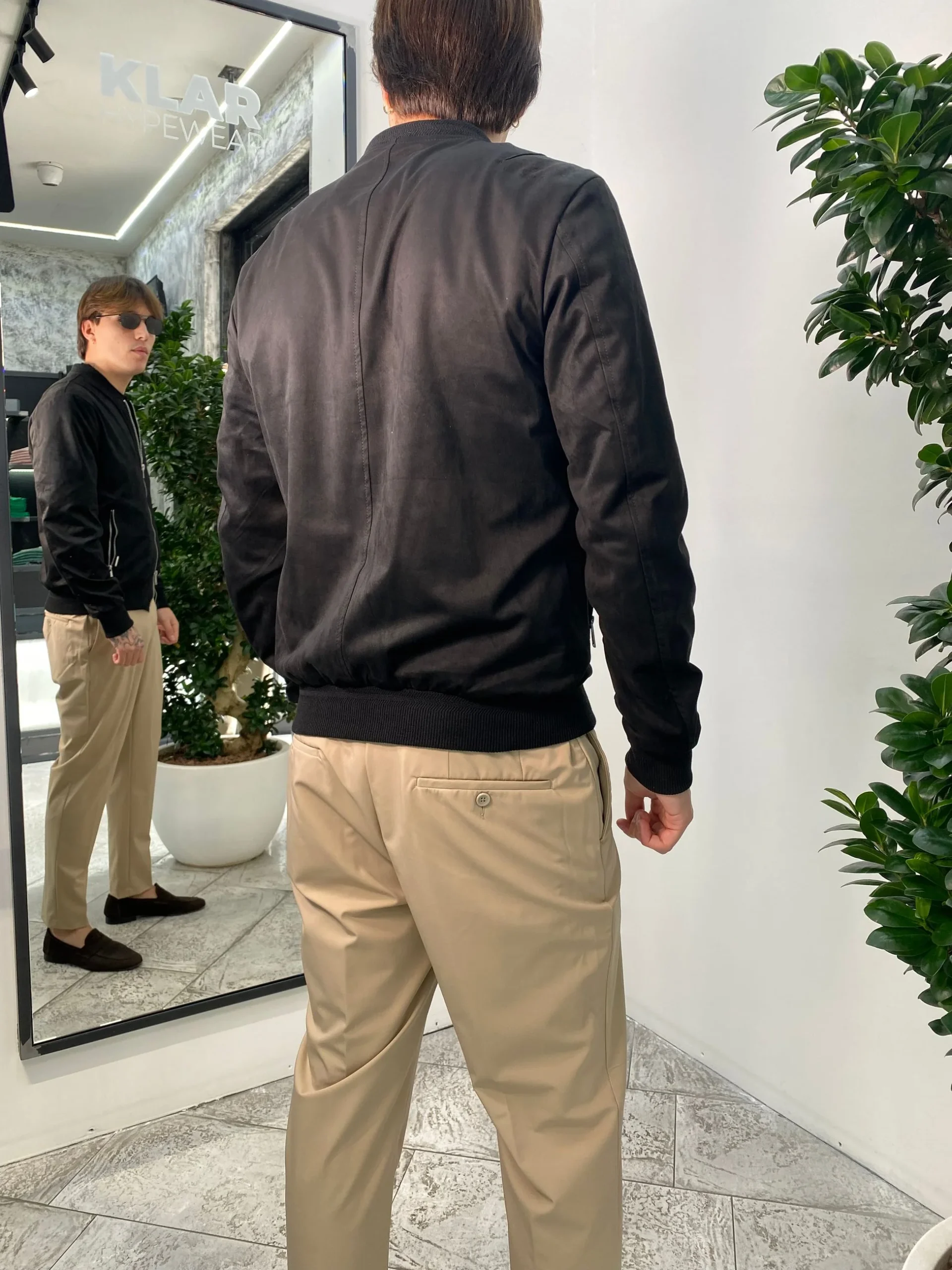 GIUBBINO COLLEGE IN ECOCAMOSCIO CON ELASTICO AL FONDO - REGULAR FIT GL9730-S25.NER - immagine 6