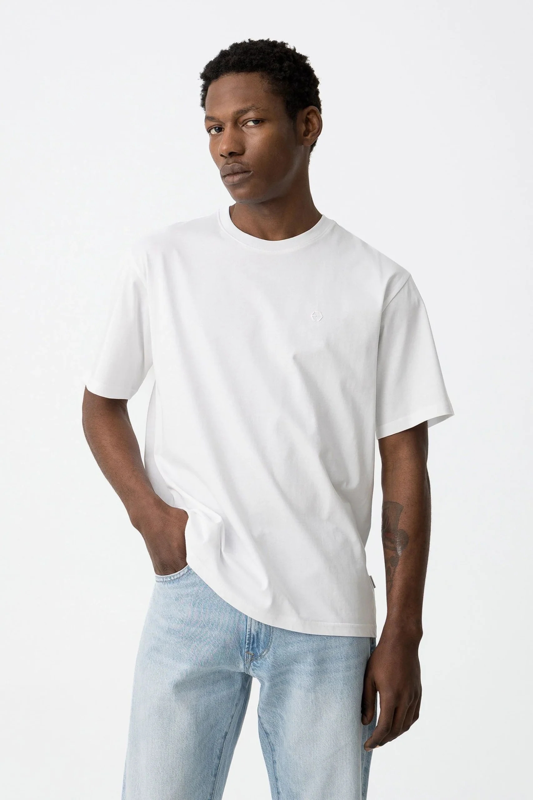 T-SHIRT JACK BASIC IN 100% COTONE CON LOGO LATO CUORE - RELAXED FIT 10059139.BIA