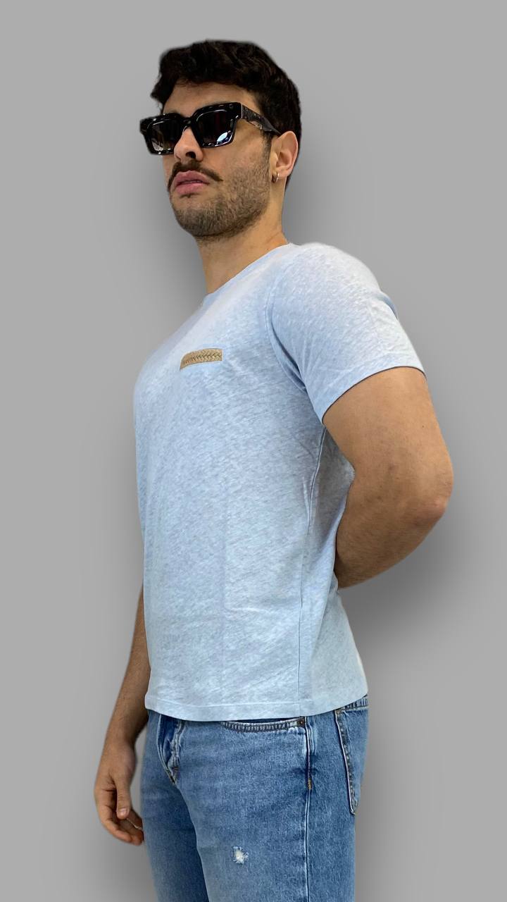 T-SHIRT IN 100% LINO CON FINTO TASCHINO IN CORDA - REGULAR FIT - immagine 9