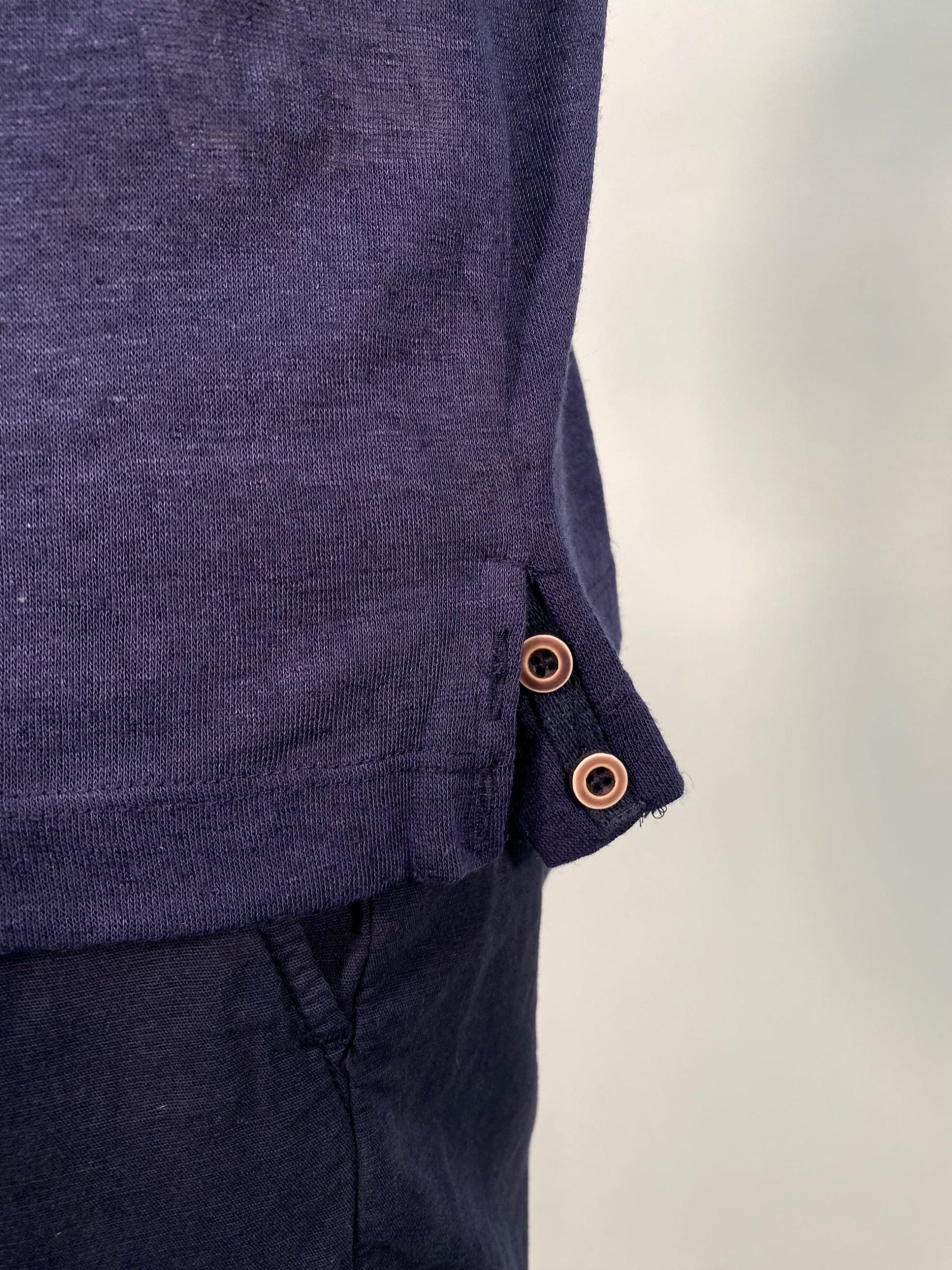 T-SHIRT IN MISTO LINO EFFETTO PUNTINATO CON TASCHINO - REGULAR FIT TE2956SS.BLU - immagine 6