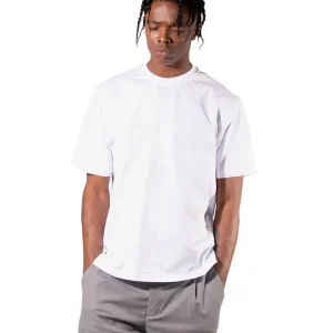 T-SHIRT BASIC IN COTONE CON LOGO RICAMATO IN CORSIVO LATO CUORE - REGULAR FIT