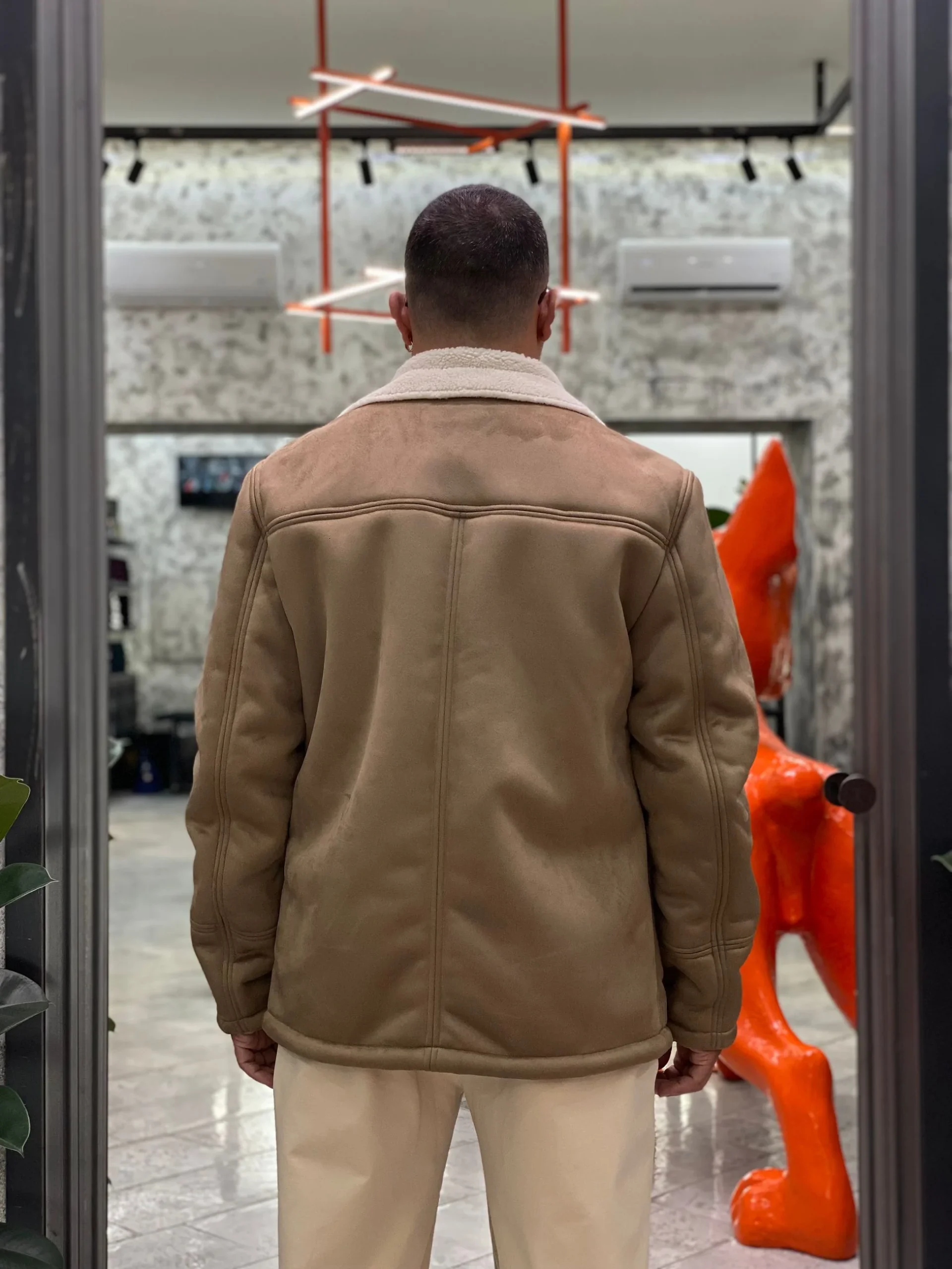 GIACCA IN ECOMONTONE CON COLLO E TASCHE A TOPPA - REGULAR FIT GBI1080SS.FAN - immagine 5