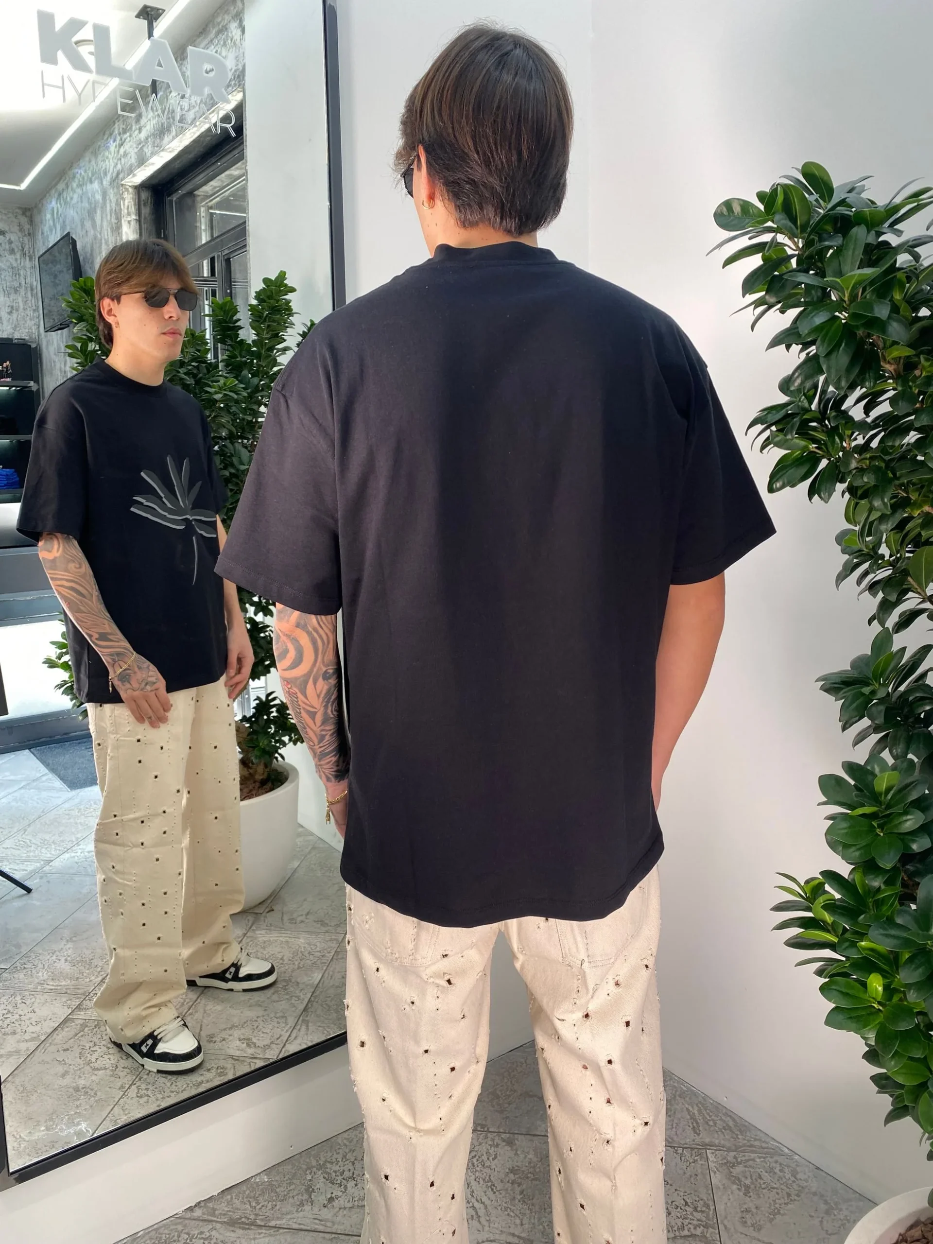 T-SHIRT OVERSIZE CON STAMPA IN 100% COTONE TS3325.NER - immagine 4