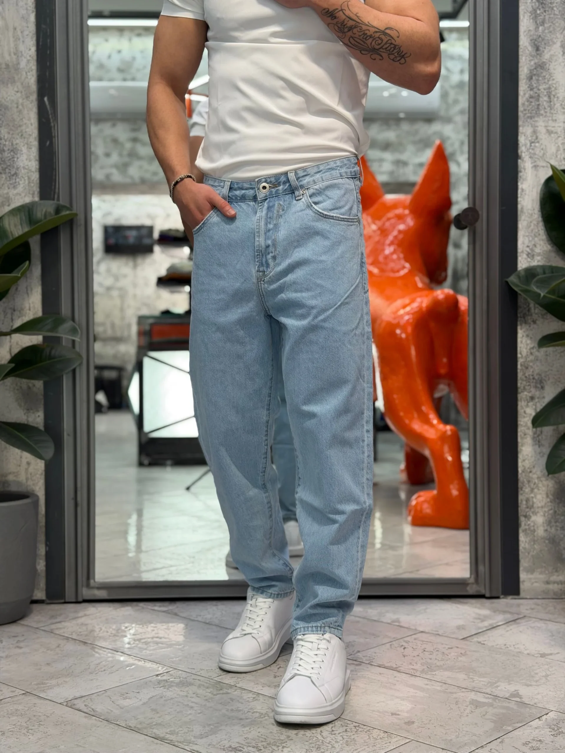 JEANS DAD 5 TASCHE LIGHT WASH - OVER FIT GL6275Q-S26 - immagine 2