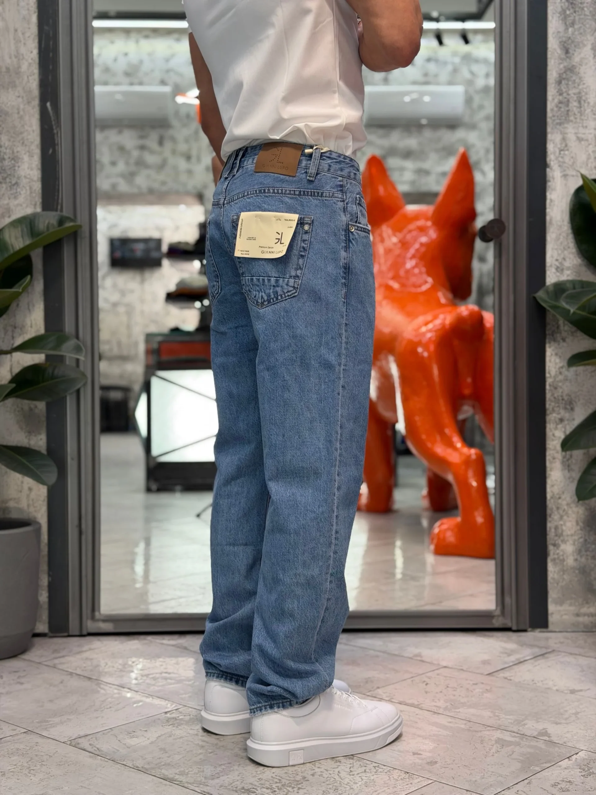 JEANS ALEX 5 TASCHE MEDIUM WASH - STRAIGHT LEG (GAMBA DRITTA) GL6395Q - immagine 5