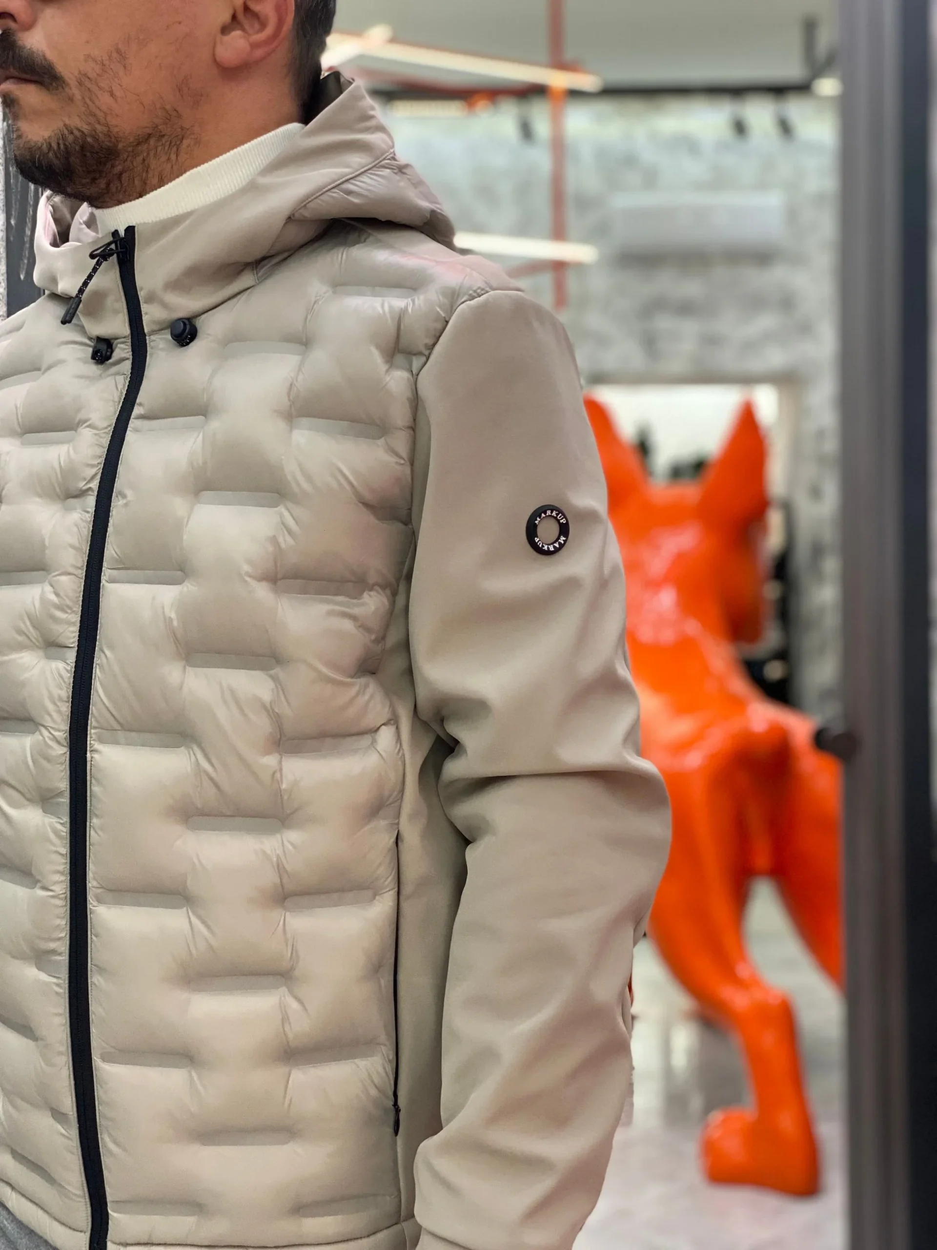 GIUBBINO NYLON CON CAPPUCCIO TRAPUNTATO IN TESSUTO SOFTSHELL STRETCH - REGULAR FIT MK9940015.BEI - immagine 7