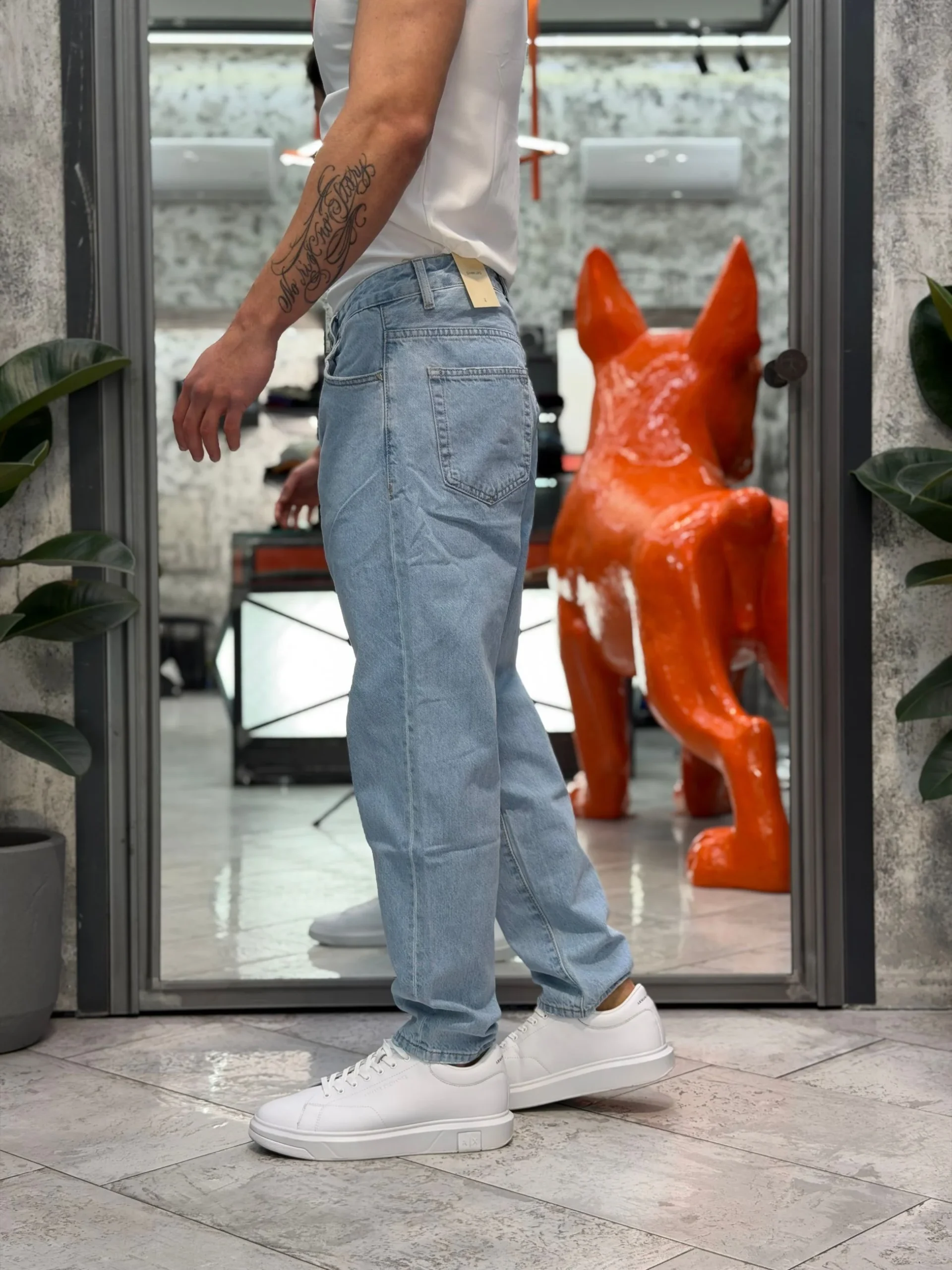 JEANS DAD 5 TASCHE LIGHT WASH - OVER FIT GL6275Q-S26 - immagine 4