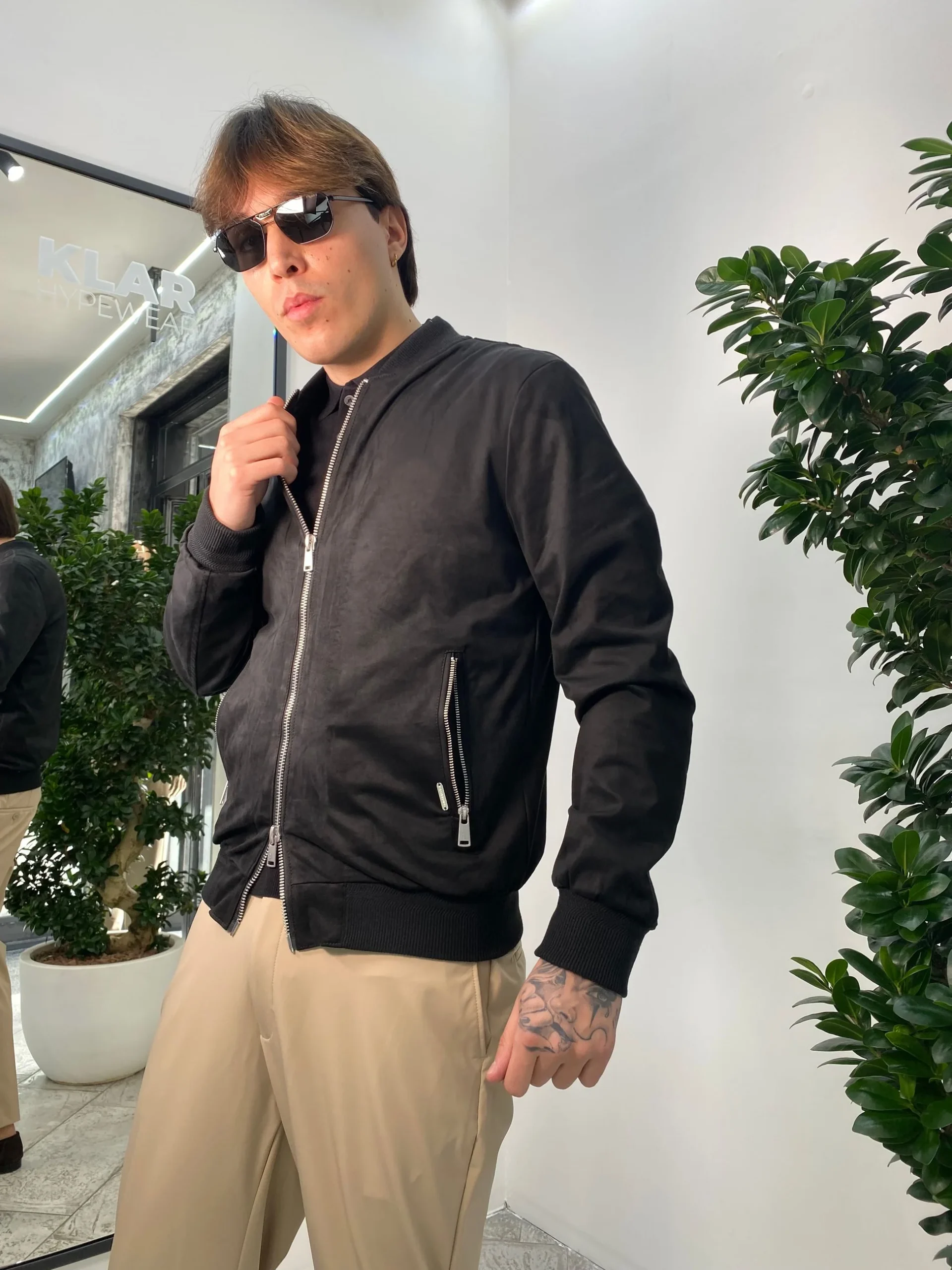 GIUBBINO COLLEGE IN ECOCAMOSCIO CON ELASTICO AL FONDO - REGULAR FIT GL9730-S25.NER - immagine 5