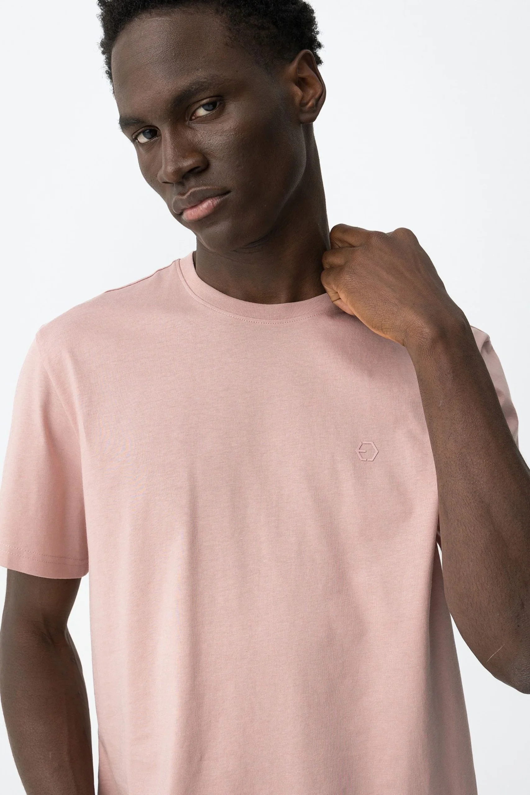 T-SHIRT BARTON BASIC IN 100% COTONE CON LOGO LATO CUORE - REGULAR FIT 10048304.ROSA - immagine 3