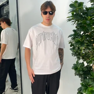 T-SHIRT IN JERSEY DI COTONE CON STAMPA A RILIEVO - SEMI OVER FIT 39567.BIA