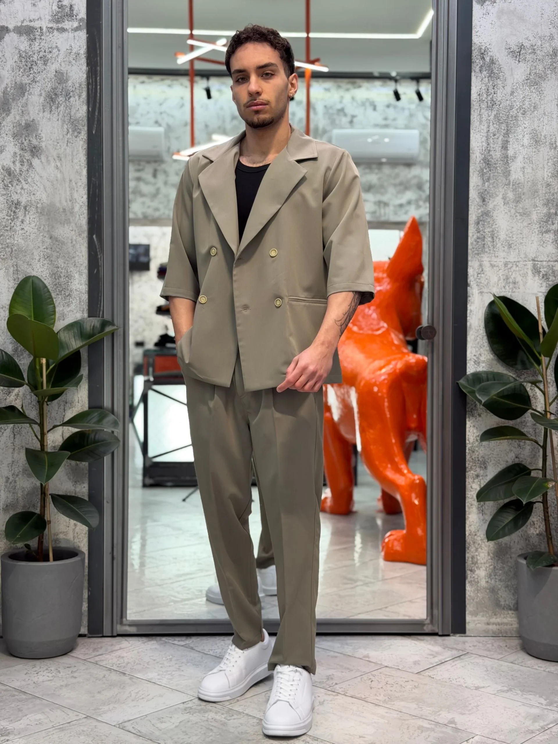 PANTALONE DA COMPLETO TASCA AMERICA CON COULISSE IN VITA - COMFORT FIT GL004LT.VMIL - immagine 5