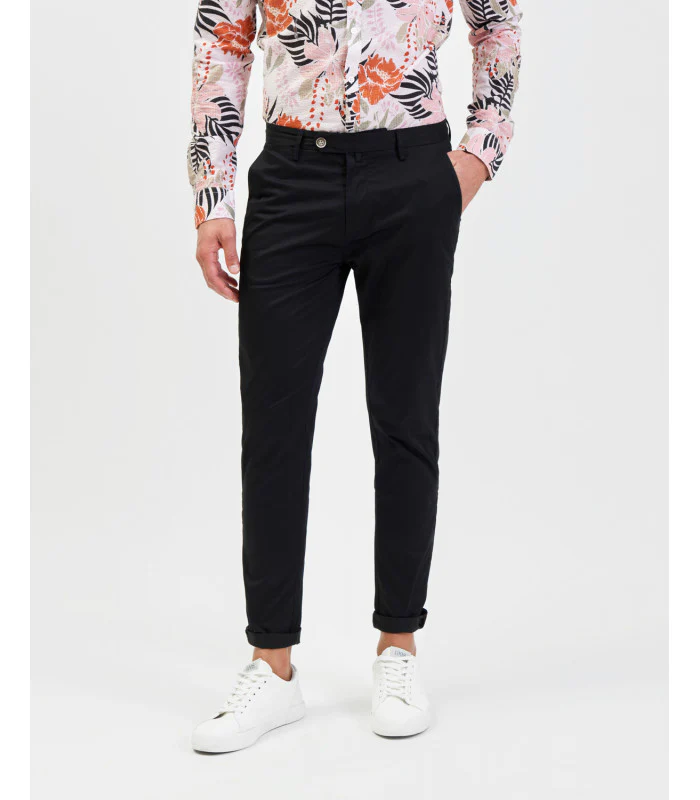 PANTALONE CHINOS TASCA AMERICA CON DETTAGLI SARTORIALI IN COTONE ELASTICIZZATO - SLIM FIT - immagine 5