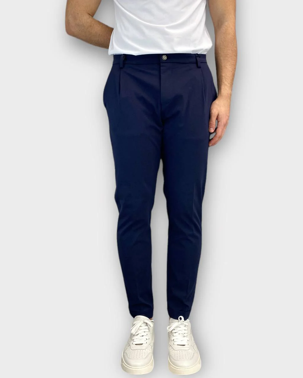 PANTALONE DA ABITO IN TESSUTO PUNTO MILANO ELASTICIZZATO, TASCA AMERICA - SLIM FIT - immagine 8