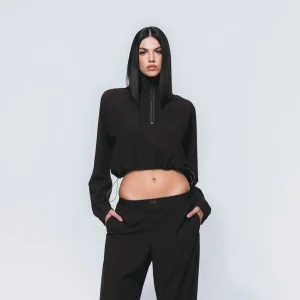 Aero Crop Hoodie Choco