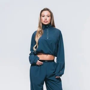 Aero Crop Hoodie Grigio