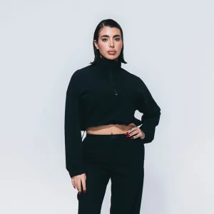Aero Crop Hoodie Nero