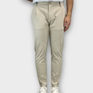 PANTALONE DA ABITO IN TESSUTO PUNTO MILANO ELASTICIZZATO, TASCA AMERICA - SLIM FIT