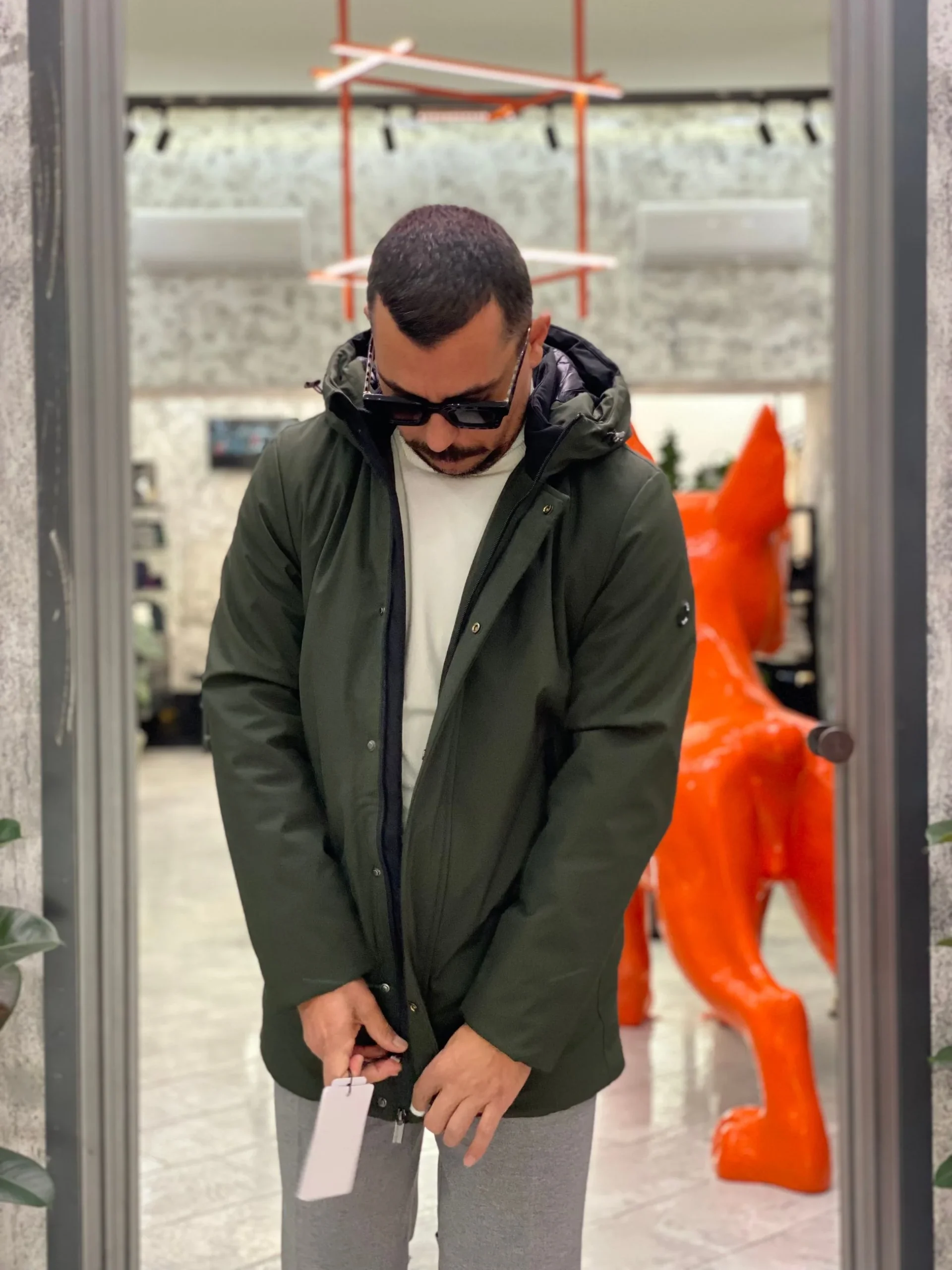 PARKA LUNGO CON CAPPUCCIO IN TESSUTO TECNICO WATERPROOF & WINDPROOF - REGULAR FIT MK24007-F25.VMIL - immagine 5