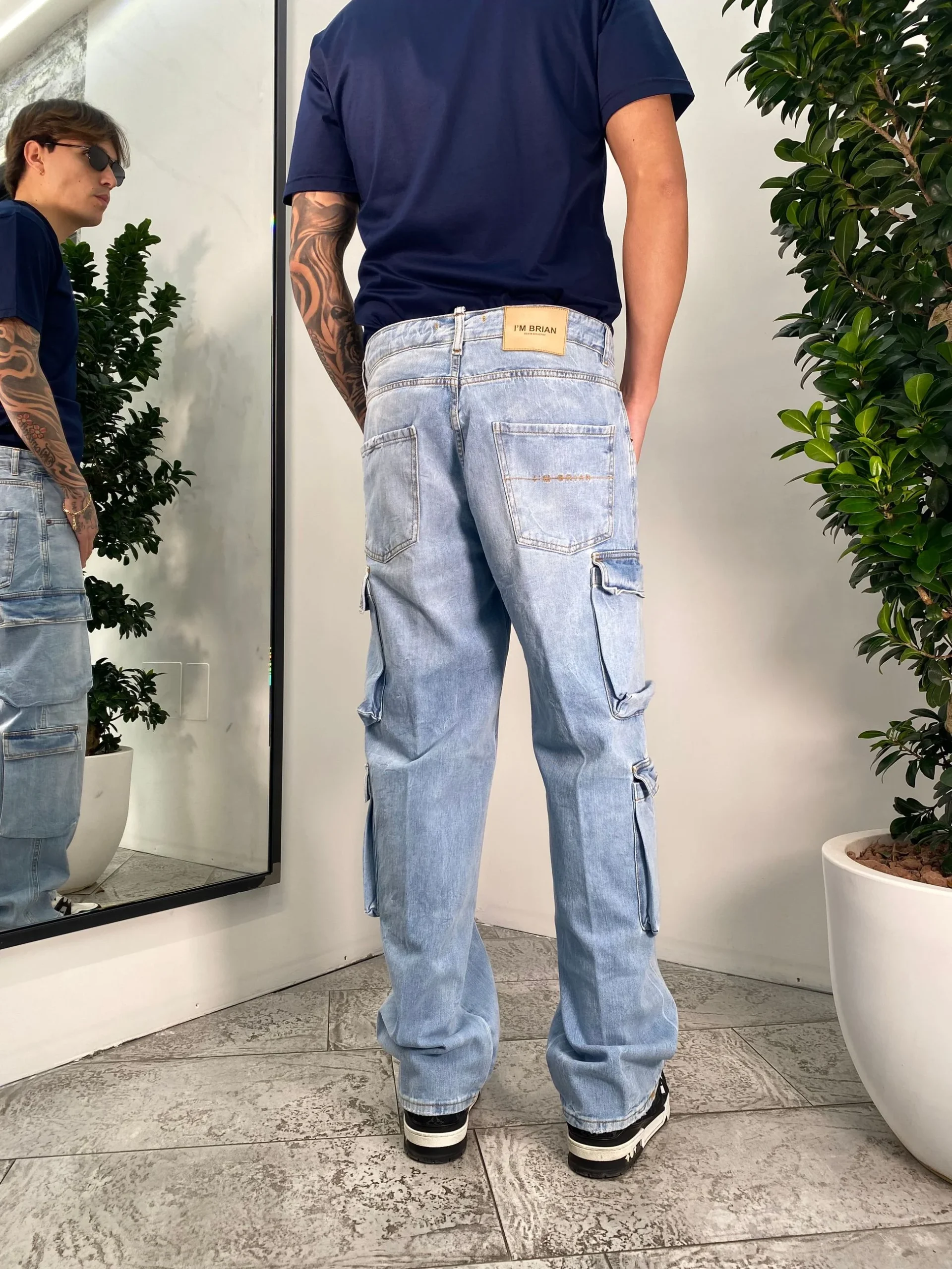 JEANS CARGO IN TELA FISSA CON TASCONI LAVAGGIO CHIARO - RELAXED FIT FRED L11/25 - immagine 5