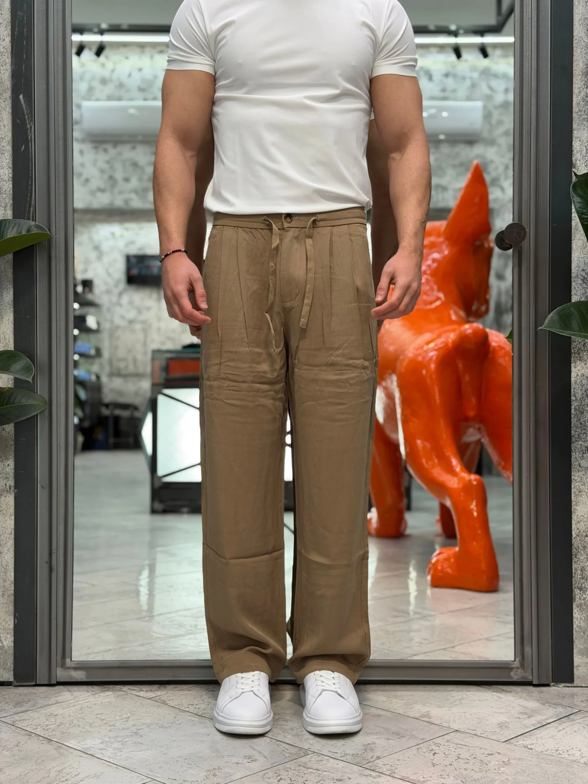 PANTALACCIO DA COMPLETO IN MORBIDO TESSUTO LYOCELL CON TASCA AMERICA - OVER FIT GLW084G.CAM - immagine 2