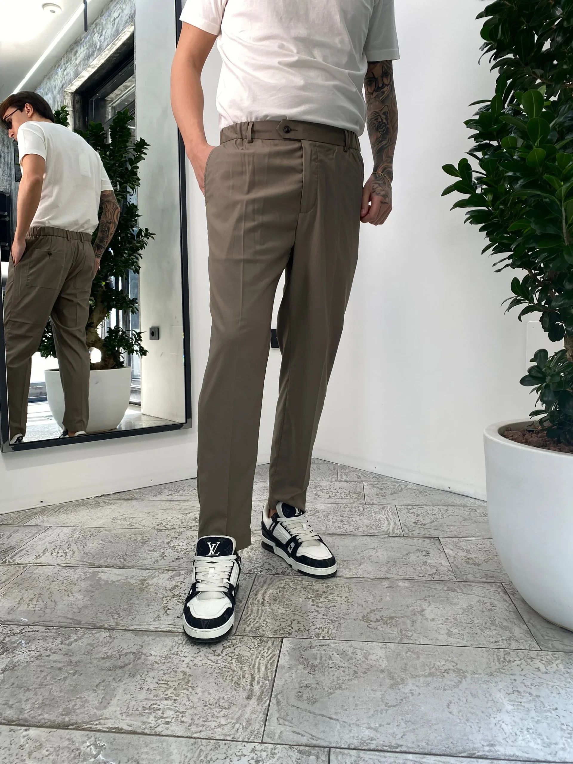 PANTALONE DA COORDINATO IN TESSUTO ELEGANTE CON COULISSE IN VITA - RELAXED FIT PSE1396SS.FAN