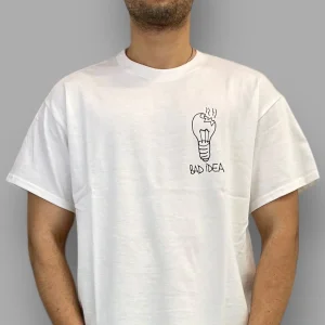 T-SHIRT STAMPA LAMPADINA "BAD IDEA" - SEMI OVER FIT
