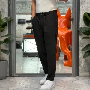 PANTALONE DA COMPLETO TASCA AMERICA CON COULISSE IN VITA - COMFORT FIT GL004LT.NER