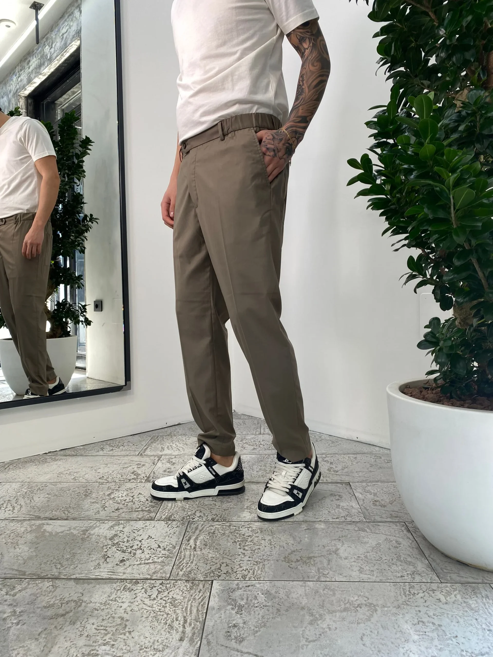 PANTALONE DA COORDINATO IN TESSUTO ELEGANTE CON COULISSE IN VITA - RELAXED FIT PSE1396SS.FAN - immagine 5