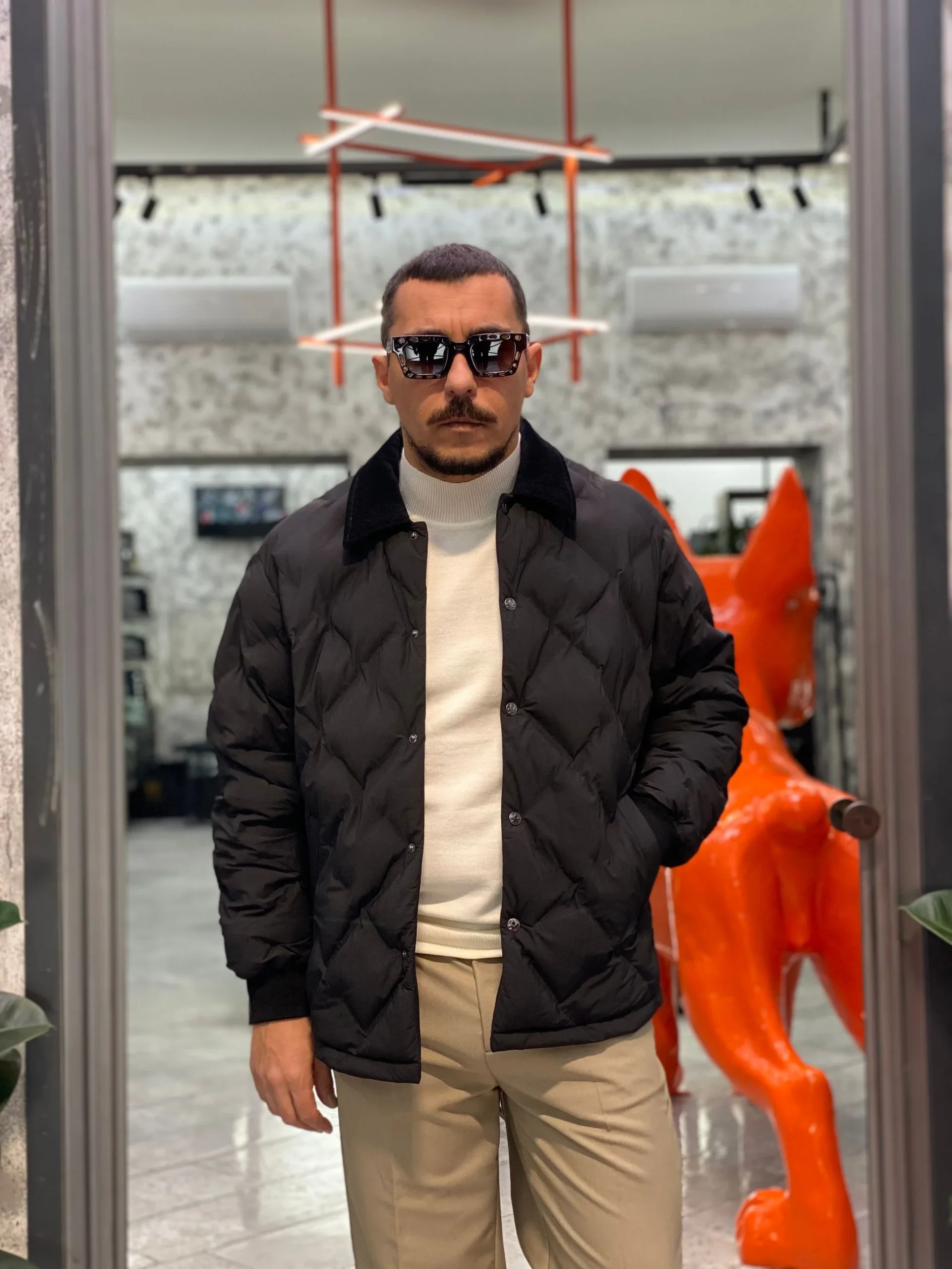 GIACCA GLENEVIS TRAPUNTATA MODELLO BARBOUR IN TESSUTO ELASTICIZZATO - COMFORT FIT CN.G225242.NER