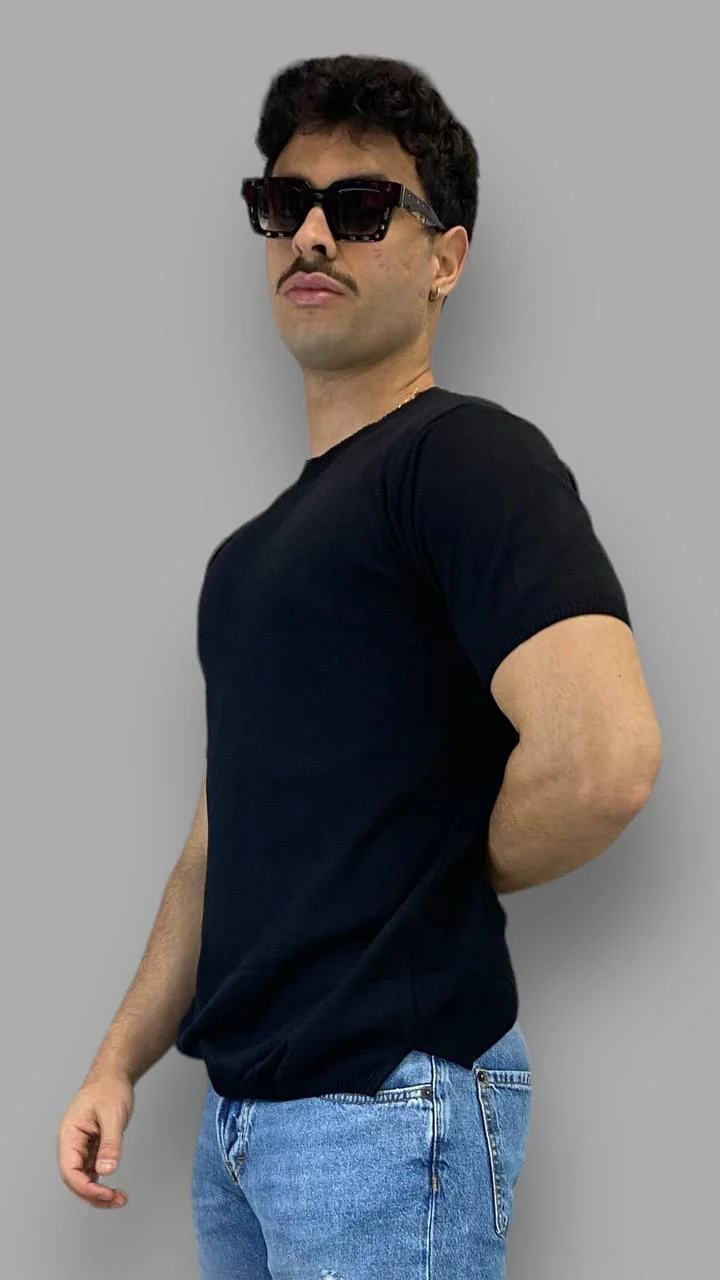 T-SHIRT IN FILO BASIC CON SPACCHETTI SUI LATI - REGULAR FIT - immagine 3