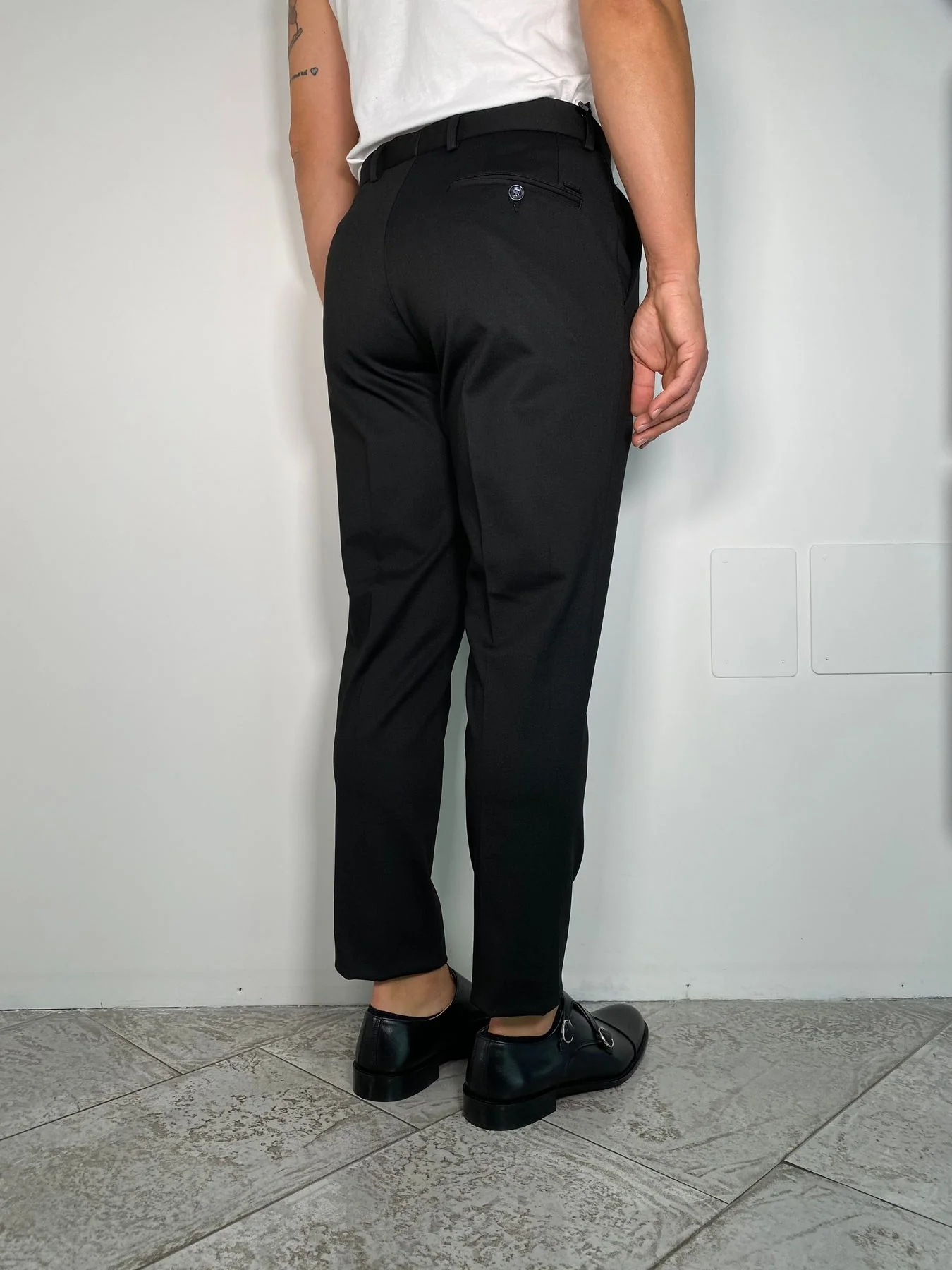 PANTALONE DA COMPLETO IN TESSUTO PUNTO MILANO ELASTICIZZATO - REGULAR FIT - immagine 4