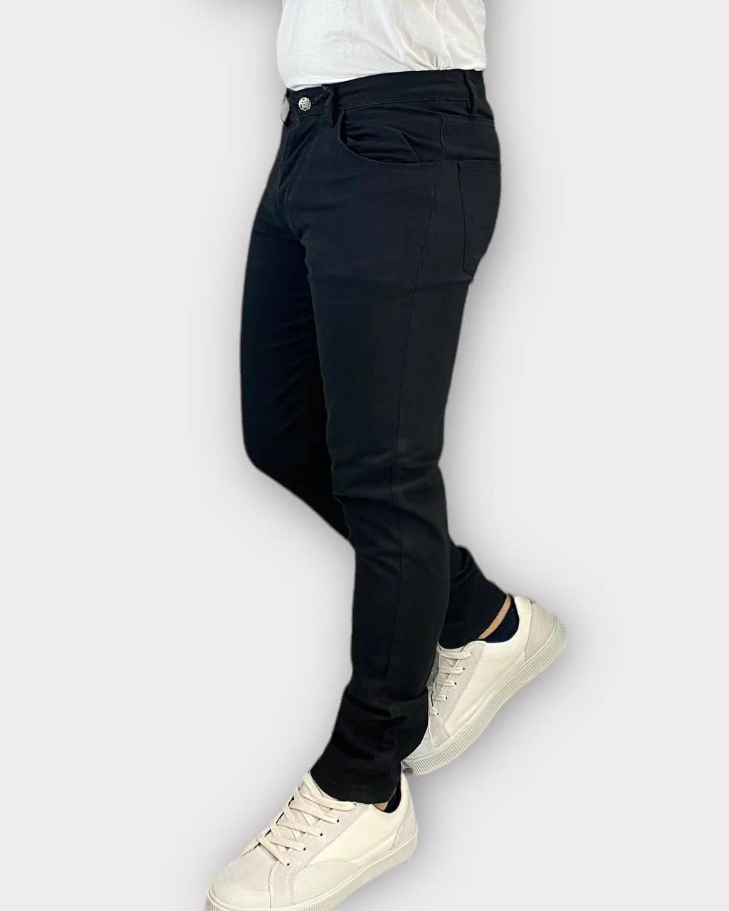 PANTALONE BASIC 5 TASCHE IN COTONE ELASTICIZZATO - SLIM FIT - immagine 3