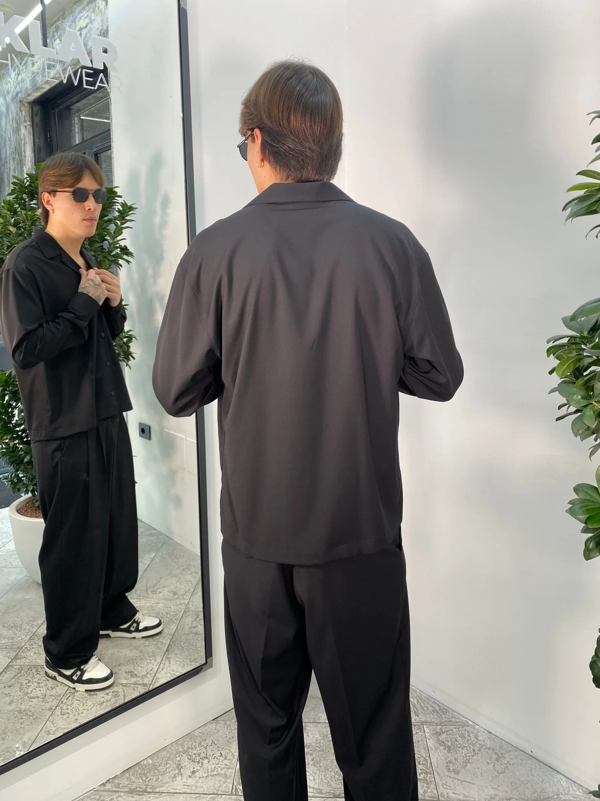 GIACCA CAMICIA IN POLIVISCOSA CON COLLO BOWLING - REGULAR FIT CA3286.NER - immagine 4