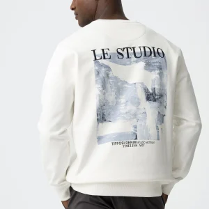 FELPA ALPHIE GIROCOLLO CON STAMPA SUL RETRO - COMFORT FIT 10061483