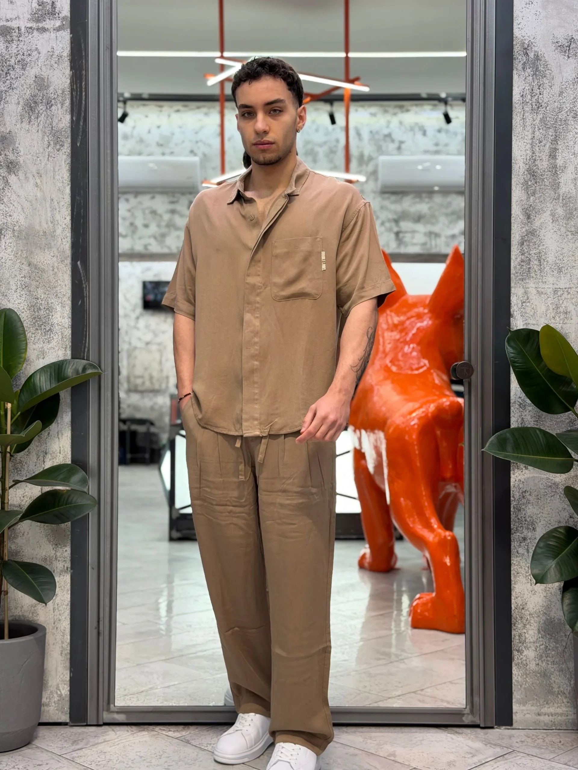 PANTALACCIO DA COMPLETO IN MORBIDO TESSUTO LYOCELL CON TASCA AMERICA - OVER FIT GLW084G.CAM - immagine 9