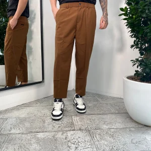 PANTALONE WIDE LEG CON TASCA AMERICA E PINCE LUNGA - COULISSE IN VITA - RELAXED FIT GLW019G-S25.TAB