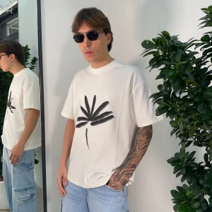 T-SHIRT OVERSIZE CON STAMPA IN 100% COTONE TS3325.BIA