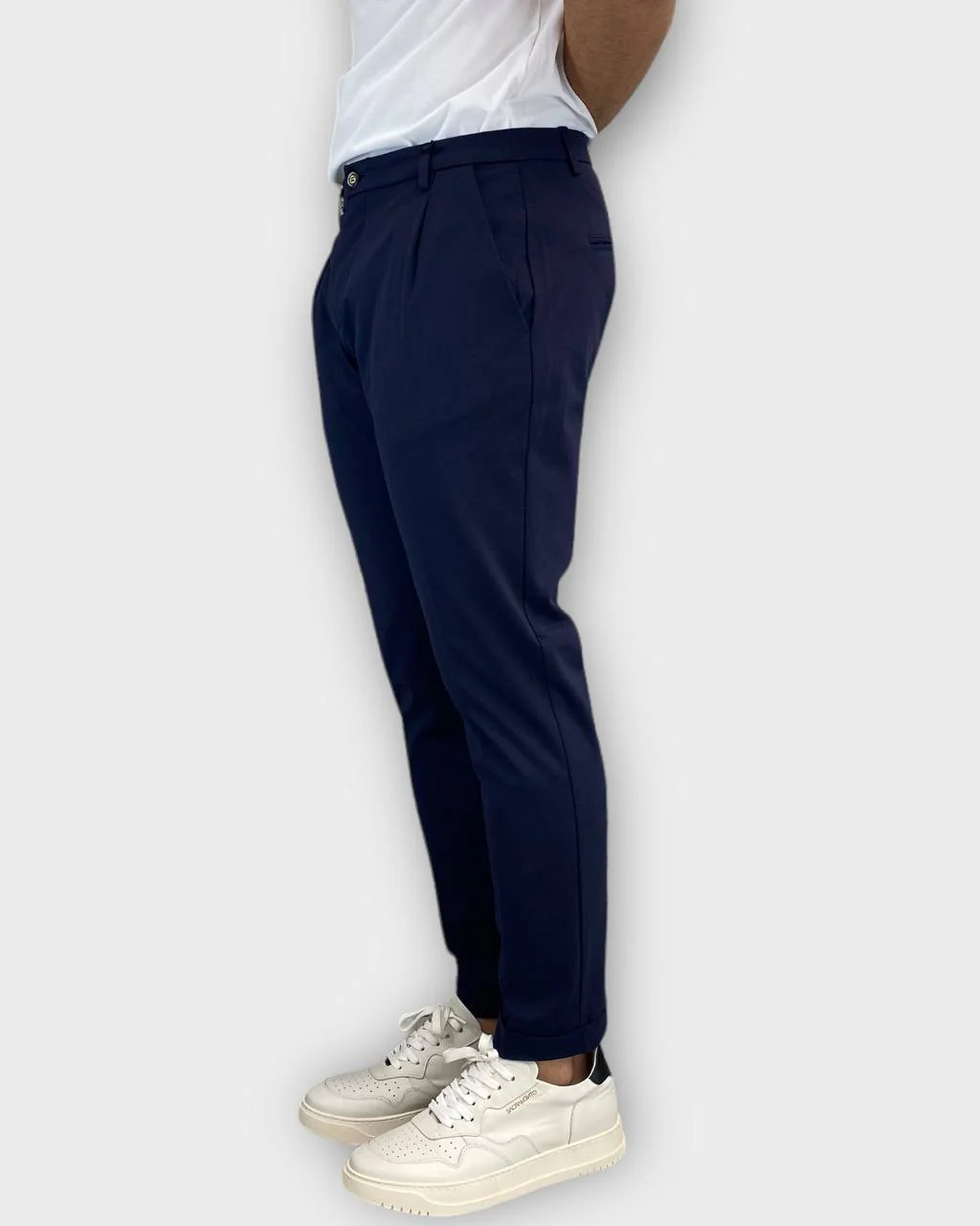 PANTALONE DA ABITO IN TESSUTO PUNTO MILANO ELASTICIZZATO, TASCA AMERICA - SLIM FIT - immagine 9