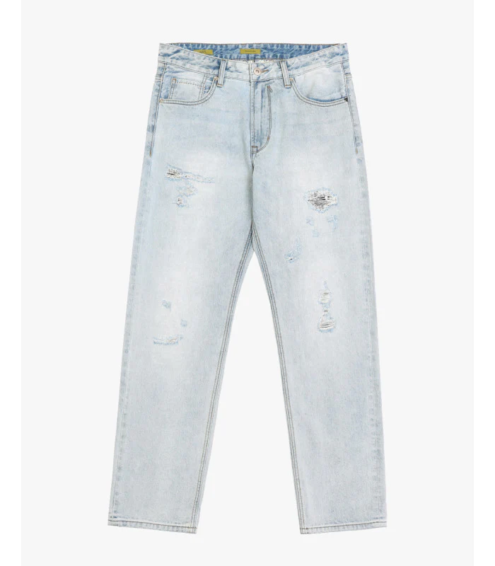 JEANS ALEX IN TELA FISSA LAVAGGIO CHIARO CON GRAFFI - STRAIGHT LEG GL6386Q - immagine 6