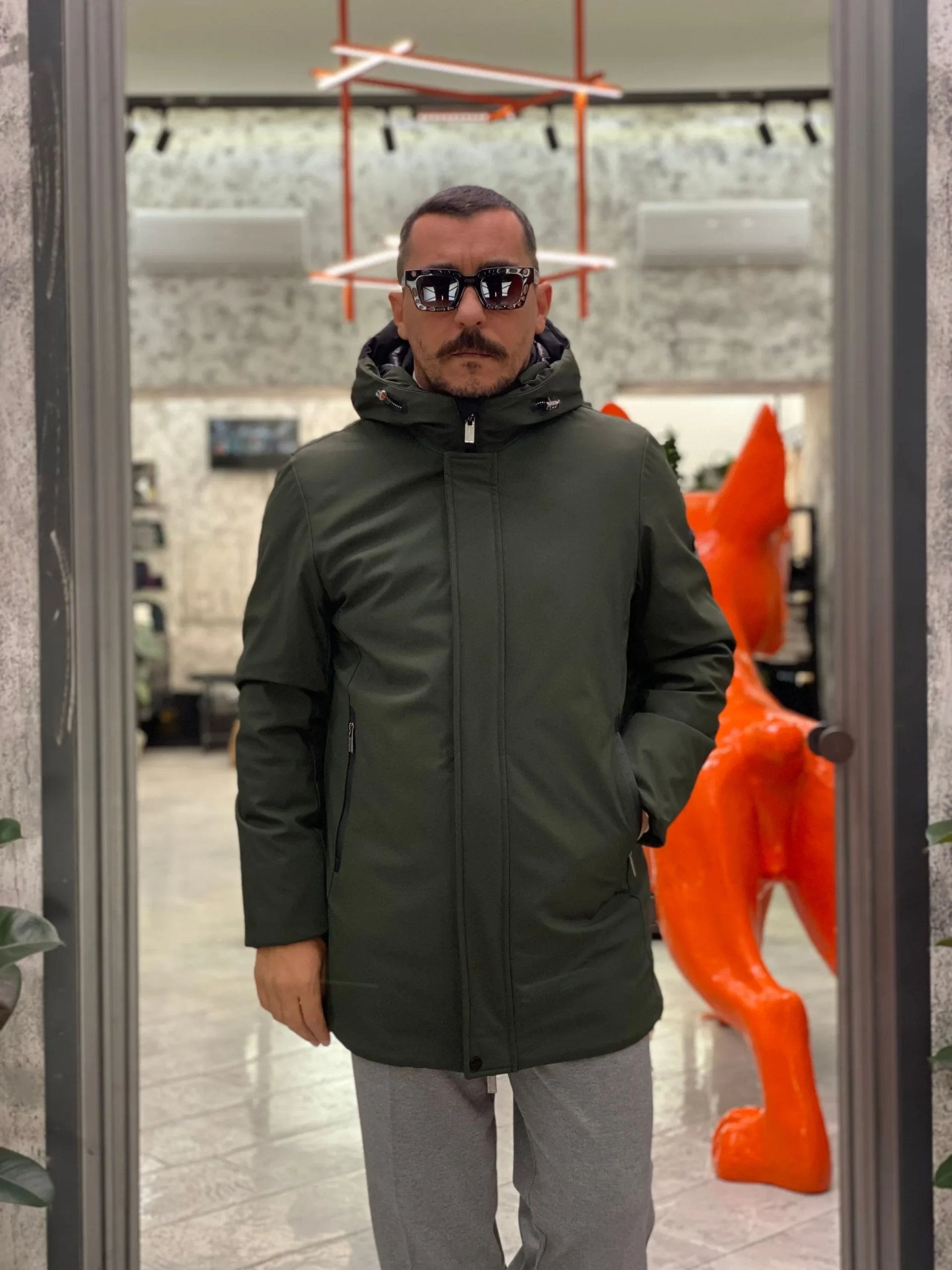 PARKA LUNGO CON CAPPUCCIO IN TESSUTO TECNICO WATERPROOF & WINDPROOF - REGULAR FIT MK24007-F25.VMIL - immagine 6