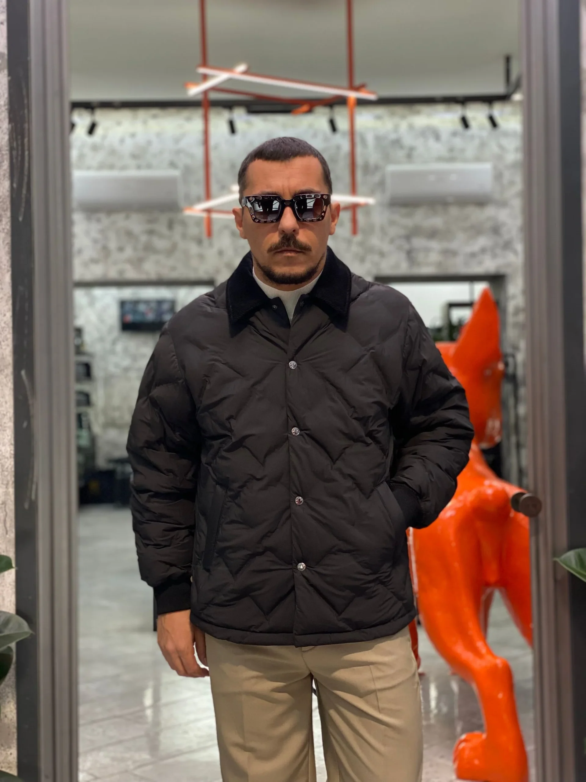 GIACCA GLENEVIS TRAPUNTATA MODELLO BARBOUR IN TESSUTO ELASTICIZZATO - COMFORT FIT CN.G225242.NER - immagine 5