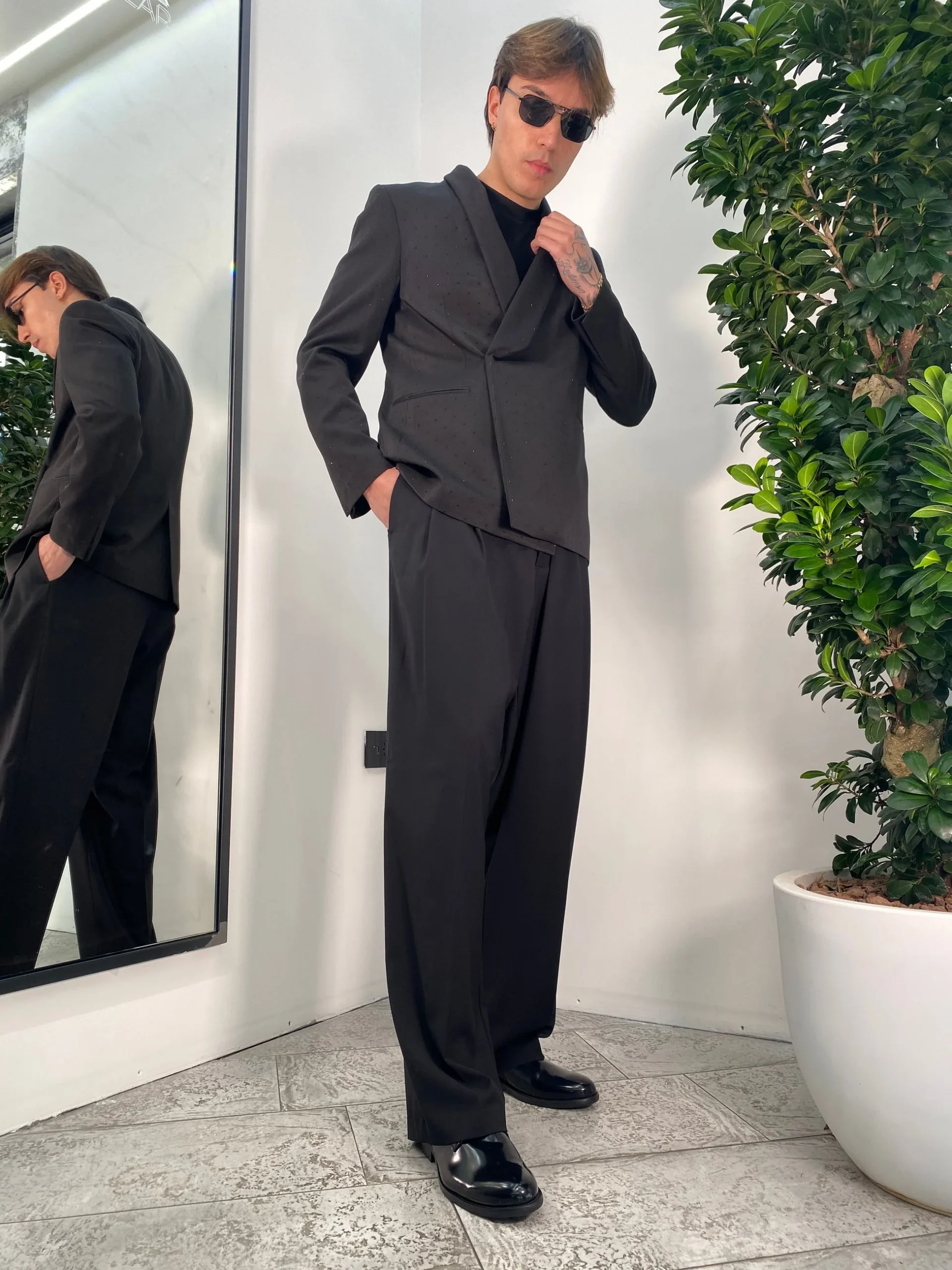 PANTALONE DA COORDINATO FONDO AMPIO CON DOPPIA PINCE - RELAXED FIT PA3261.NER - immagine 8