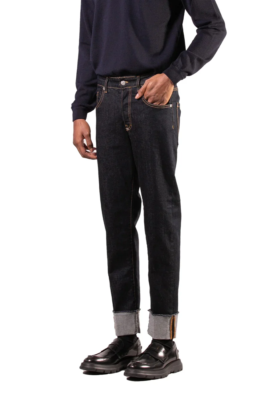 JEANS LAVAGGIO ZERO CON RISVOLTO SLIM FIT - immagine 2