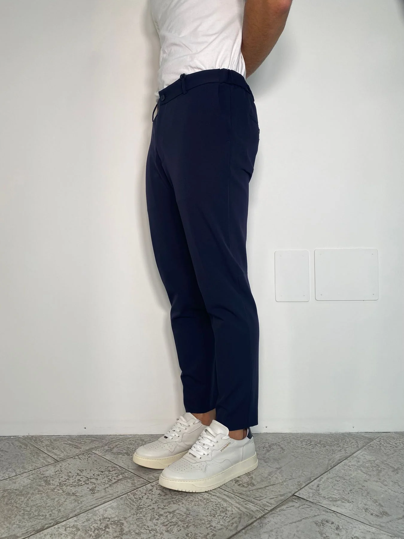 PANTALONE DA COMPLETO "NO STIRO" IN TESSUTO TECNICO ELASTICIZZATO CON COULISSE IN VITA - REGULAR FIT - immagine 3