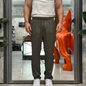 PANTALACCIO IN LEGGERO TESSUTO TECNICO ELASTICIZZATO NO STIRO - COMFORT FIT GL3010TR-S26.VMIL