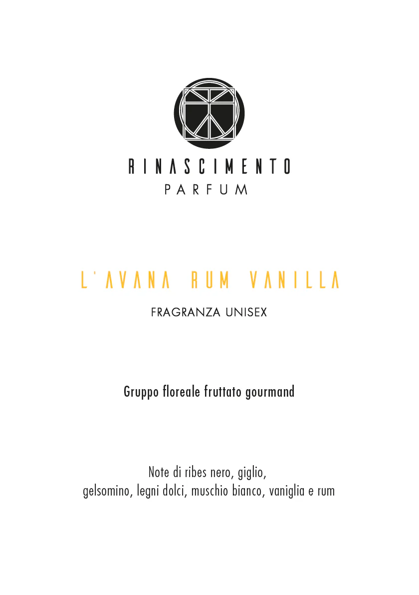 L'AVANA RUM VANILLA EAU DE PARFUM NO GENDER - GRUPPO FLOREALE FRUTTATO - MODERATO/FORTE - immagine 3