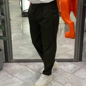 PANTALONE DA COMPLETO IN TESSUTO ELEGANTE CON PINCE E RISVOLTO - REGULAR FIT GN21792.VMIL