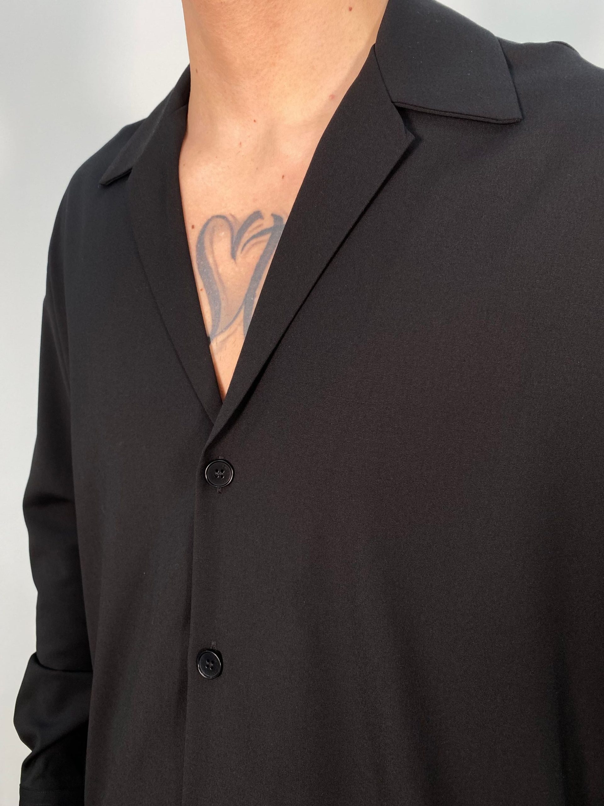 GIACCA CAMICIA IN POLIVISCOSA CON COLLO BOWLING - REGULAR FIT CA3286.NER - immagine 5